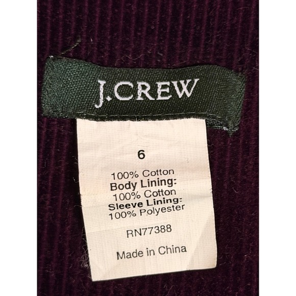 Vintage J.Crew Womens Dark Academia Corduroy Blazer Jacket Sz 6 Preppy Buttons - Picture 5 of 10